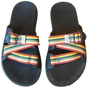 Chaco x New Belgium Brewing Chillo Slides‎ Sandals Blue Red Mens 8 EU 39